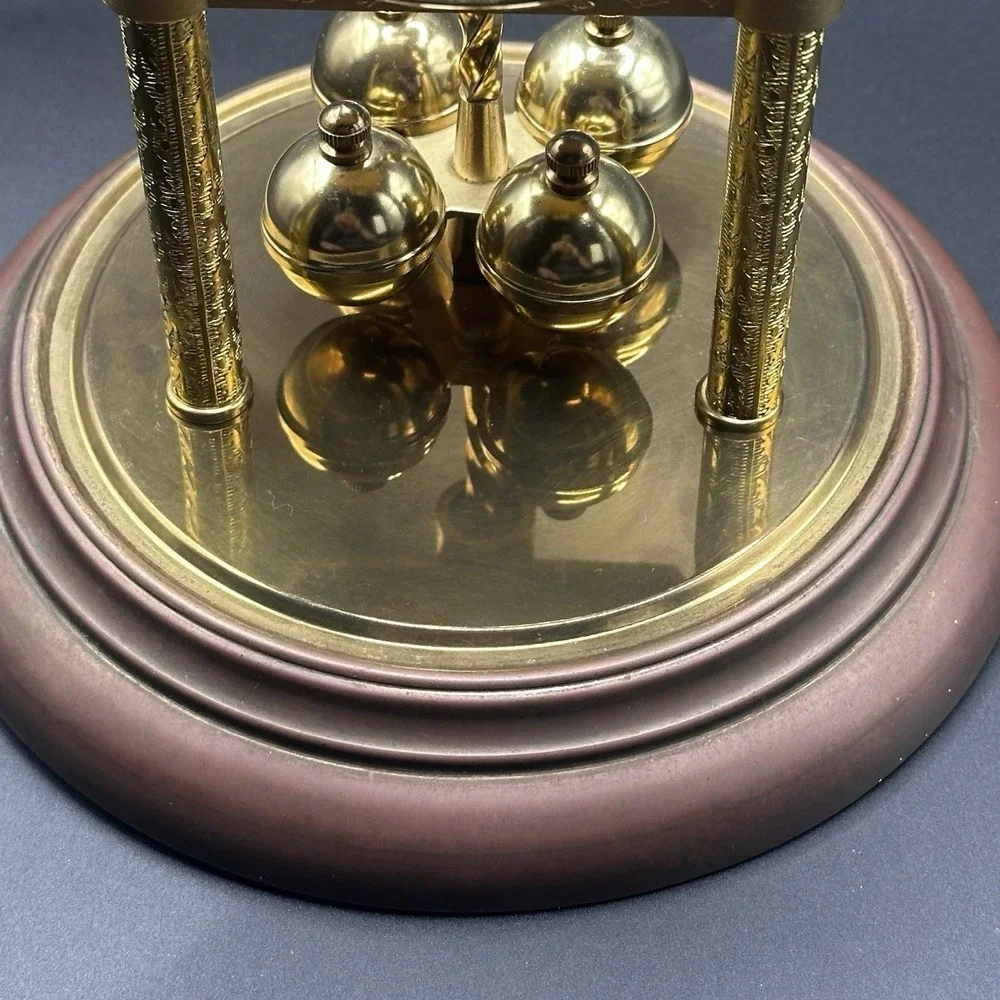 SLOAN German‎ Vintage Anniversary Clock Quartz w Glass Dome battery operated